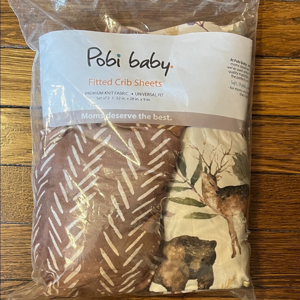 Fitted Crib Sheets - Brown and Cream